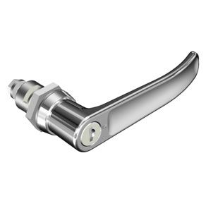 Southco Quarter-Turn Cam Latch, Key Locking (CH751) L-handle, 23mm (.91 in) Grip, Not Sealed, Zinc Alloy, Chrome Plated, Bright