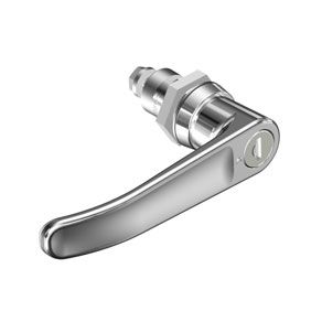 Southco Quarter-Turn Cam Latch, Key Locking (CH751) L-handle, Spring-return Actuator, Not Sealed, Zinc Alloy, Chrome Plated, Bright