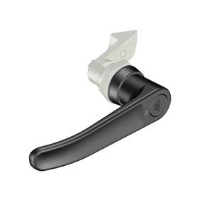 Southco Quarter-Turn Cam Latch, Key Locking (CH751) L-handle, 23mm (.91 in) Grip, Not Sealed, Zinc Alloy, Powder Coat, Black