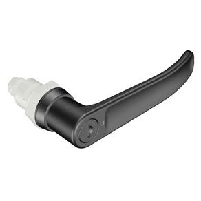 Southco Quarter-Turn Cam Latch, Key Locking (CH751) L-handle, Spring-return Actuator, Not Sealed, Zinc Alloy, Powder Coat, Black