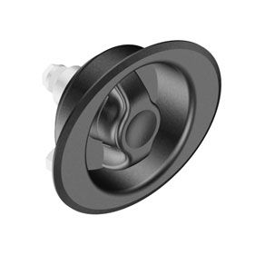 Southco Quarter-Turn Cam Latch, Counter-Clockwise to Latch, Flush Cup Wing Style, Spring-return Actuator, Not Sealed, Zinc Alloy, Powder Coat, Black