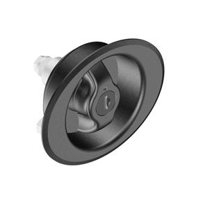 Southco Quarter-Turn Cam Latch, Counter-Clockwise to Latch, Flush Cup Wing Style, Keylocking (CH751), Spring-return Actuator, Not Sealed, Zinc Alloy, Powder Coat, Black