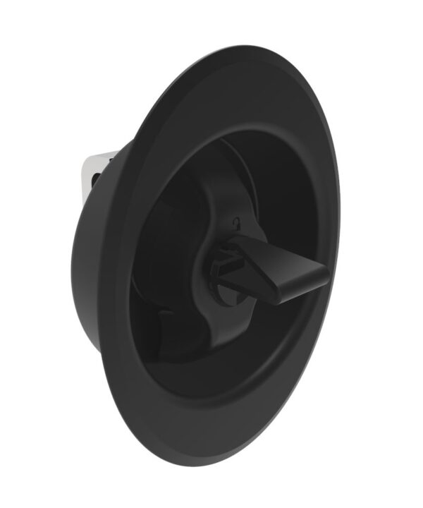 Southco Quarter-Turn Cam Latch, Counter-Clockwise to Latch, Flush Cup Wing Style, Two-Point Actuator, Sealed, Zinc Alloy, Powder Coat, Black