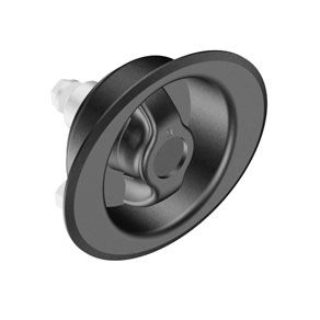 Southco Quarter-Turn Cam Latch, Counter-Clockwise to Latch, Flush Cup Wing Style, Spring-return Actuator, Not Sealed, Zinc Alloy, Powder Coat, Black