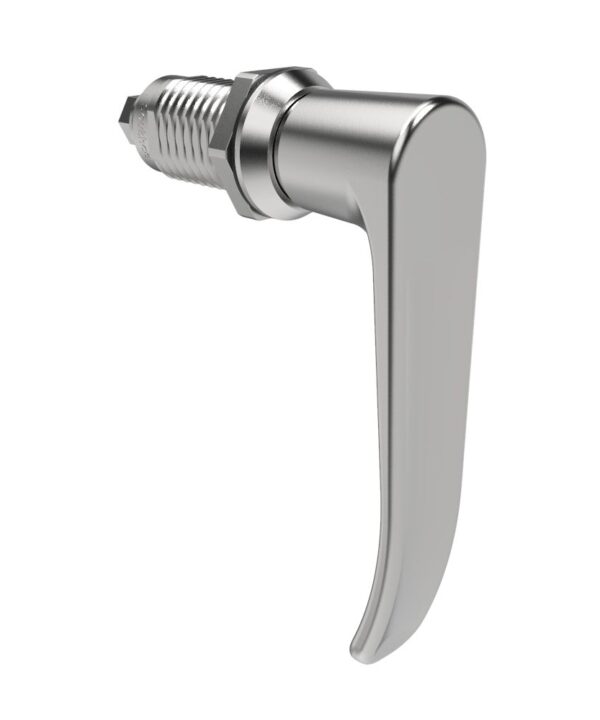 Southco Quarter-Turn Cam Latch, L-Handle, Without Cam, Sealed, Zinc Alloy, Chrome Plated, Bright
