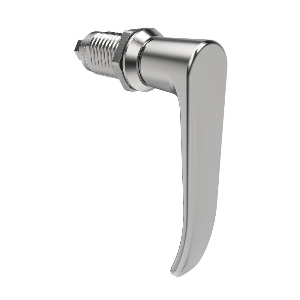Southco Quarter-Turn Cam Latch, L-Handle, Without Cam, Sealed, Zinc Alloy, Chrome Plated, Bright