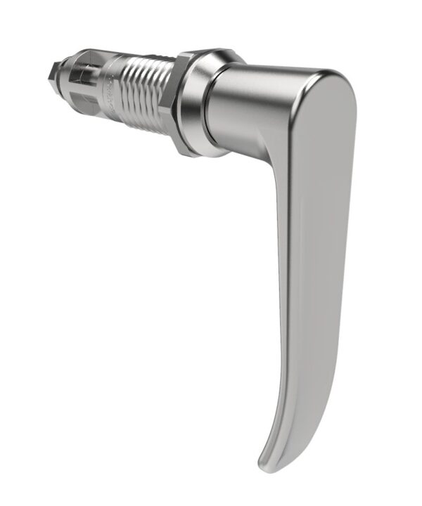Southco Quarter-Turn Cam Latch, L-Handle, Without Cam, Sealed, Zinc Alloy, Chrome Plated, Bright