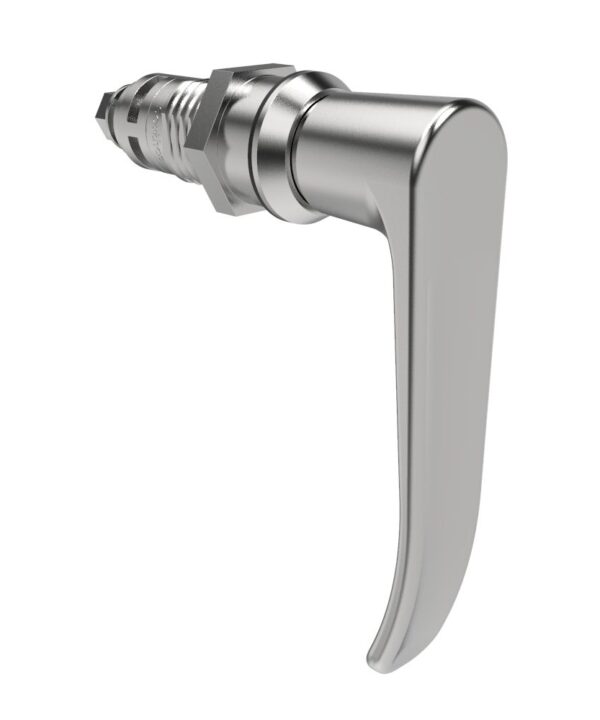 Southco Quarter-Turn Cam Latch, L-Handle, Without Cam, Sealed, Zinc Alloy, Chrome Plated, Bright
