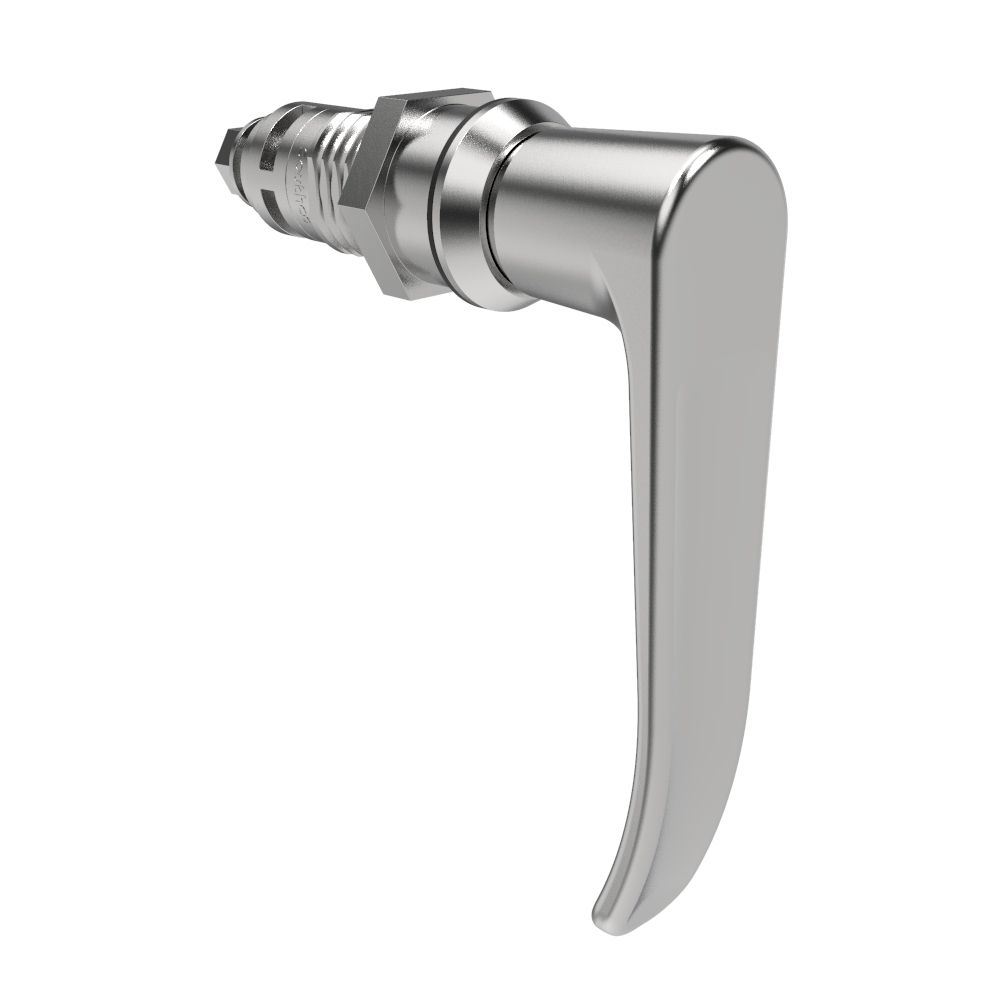 Southco Quarter-Turn Cam Latch, L-Handle, Without Cam, Sealed, Zinc Alloy, Chrome Plated, Bright