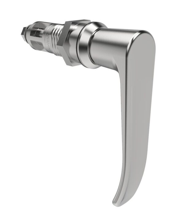 Southco Quarter-Turn Cam Latch, L-Handle, Without Cam, Sealed, Zinc Alloy, Chrome Plated, Bright