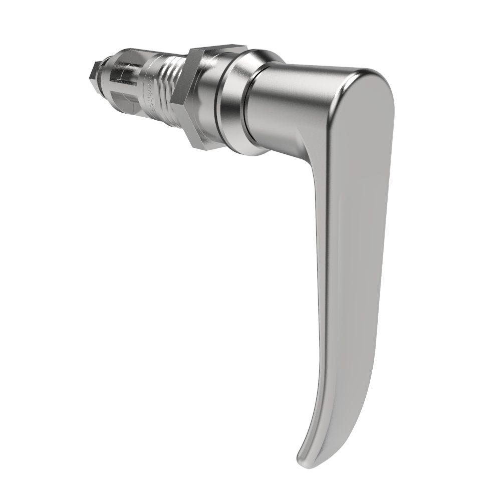 Southco Quarter-Turn Cam Latch, L-Handle, Without Cam, Sealed, Zinc Alloy, Chrome Plated, Bright