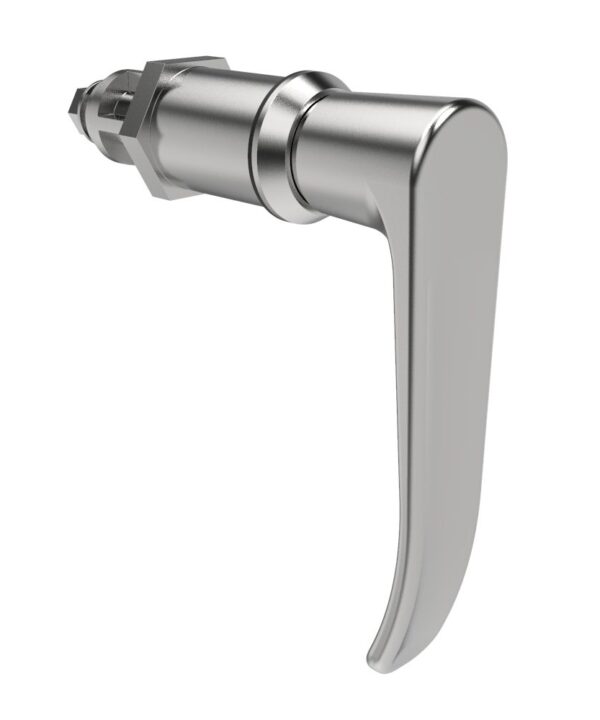 Southco Quarter-Turn Cam Latch, L-Handle, Without Cam, Sealed, Zinc Alloy, Chrome Plated, Bright