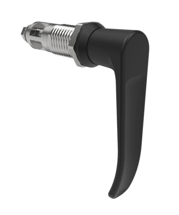 Southco Quarter-Turn Cam Latch, L-Handle, Without Cam, Sealed, Zinc Alloy, Powder Coat, Black