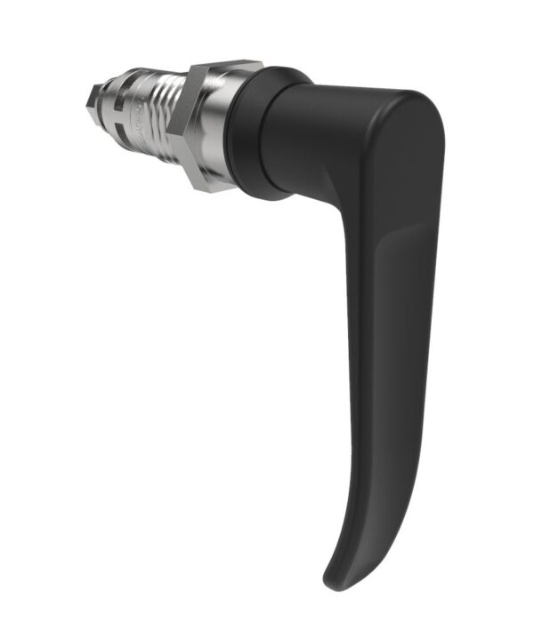 Southco Quarter-Turn Cam Latch, L-Handle, Without Cam, Sealed, Zinc Alloy, Powder Coat, Black