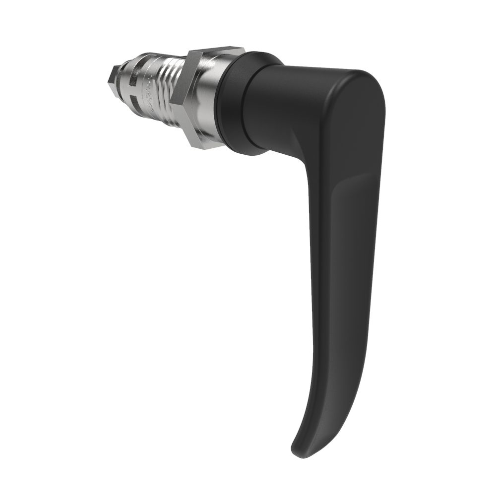 Southco Quarter-Turn Cam Latch, L-Handle, Without Cam, Sealed, Zinc Alloy, Powder Coat, Black