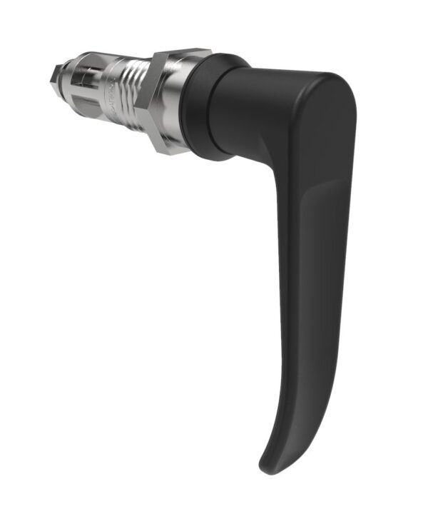 Southco Quarter-Turn Cam Latch, L-Handle, Without Cam, Sealed, Zinc Alloy, Powder Coat, Black