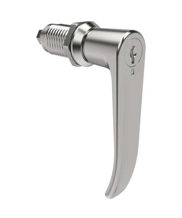Southco Quarter-Turn Cam Latch, Key Locking (CH751), L-Handle, Without Cam, Sealed, Zinc Alloy, Chrome Plated, Bright
