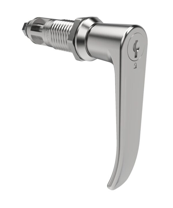 Southco Quarter-Turn Cam Latch, Key Locking (CH751), L-Handle, Without Cam, Sealed, Zinc Alloy, Chrome Plated, Bright
