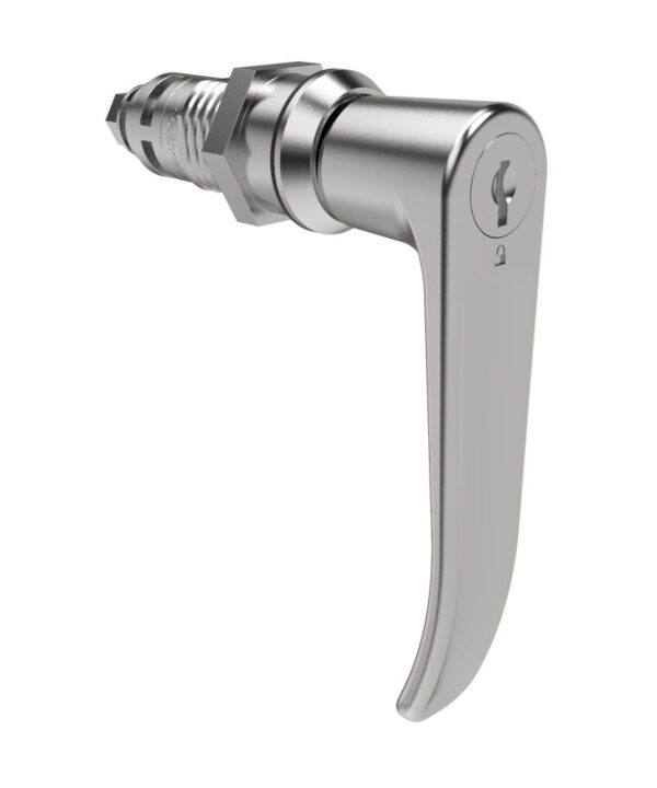 Southco Quarter-Turn Cam Latch, Key Locking (CH751), L-Handle, Without Cam, Sealed, Zinc Alloy, Chrome Plated, Bright