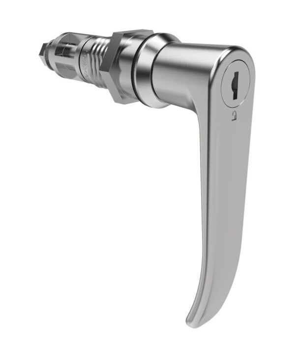 Southco Quarter-Turn Cam Latch, Key Locking (CH751), L-Handle, Without Cam, Sealed, Zinc Alloy, Chrome Plated, Bright