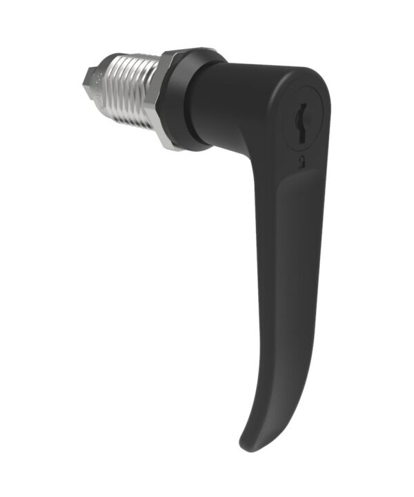 Southco Quarter-Turn Cam Latch, Key Locking (CH751), L-Handle, Without Cam, Sealed, Zinc Alloy, Powder Coat, Black