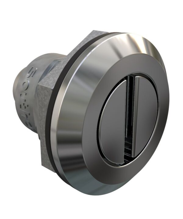 Southco Fixed Grip Cam Latch, Mini, Universal, Slotted Recess, Sealed, Zinc Alloy, Chrome Plated, Bright