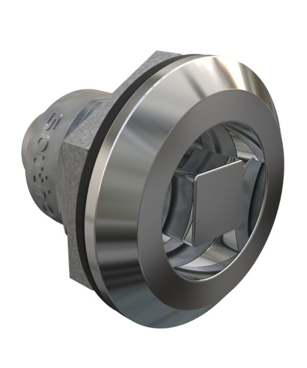 Southco Fixed Grip Cam Latch, Mini, Universal, 6 mm Square, Sealed, Zinc Alloy, Chrome Plated, Bright