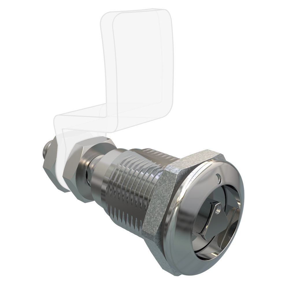 Southco Quarter Turn Compression Latch, Standard Size , 8mm (.32) Triangle, Zinc Alloy, Chrome Plated, Bright
