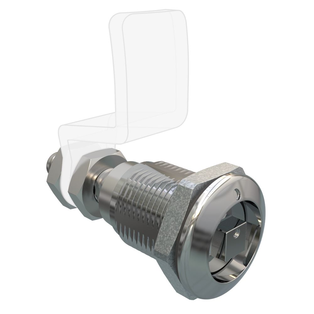 Southco Quarter Turn Compression Latch, Standard Size , 7mm (.28) Square, Zinc Alloy, Chrome Plated, Bright