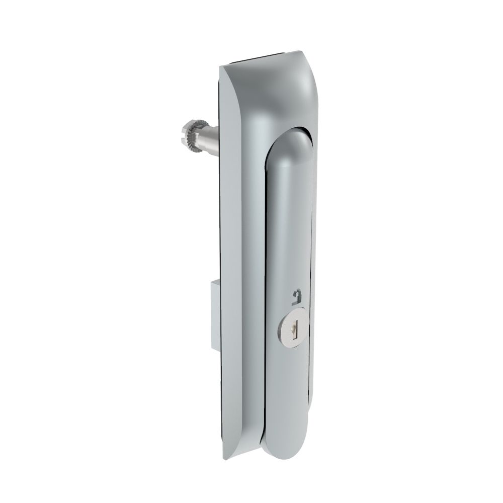 Southco Swinghandle Latch, Medium Size - 125 mm (4.92 in), Without Padlock Hasp, Use with Linear Actuator, CH 333 Key, Non-Sealed, Zinc Alloy, Satin Chrome Plated