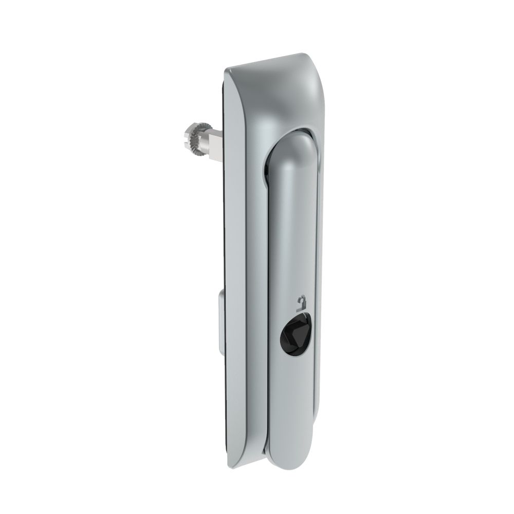 Southco Swinghandle Latch, Medium Size - 125 mm (4.92 in), Without Padlock Hasp, Use with Linear Actuator, 8 mm Triangle, Non-Sealed, Zinc Alloy, Satin Chrome Plated