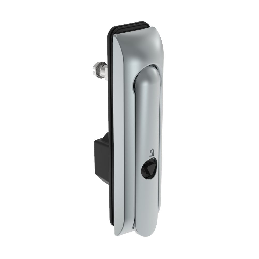 Southco Swinghandle Latch, Medium Size - 125 mm (4.92 in), Without Padlock Hasp, Use with Linear Actuator, 8 mm Triangle, Sealed, Zinc Alloy, Satin Chrome Plated