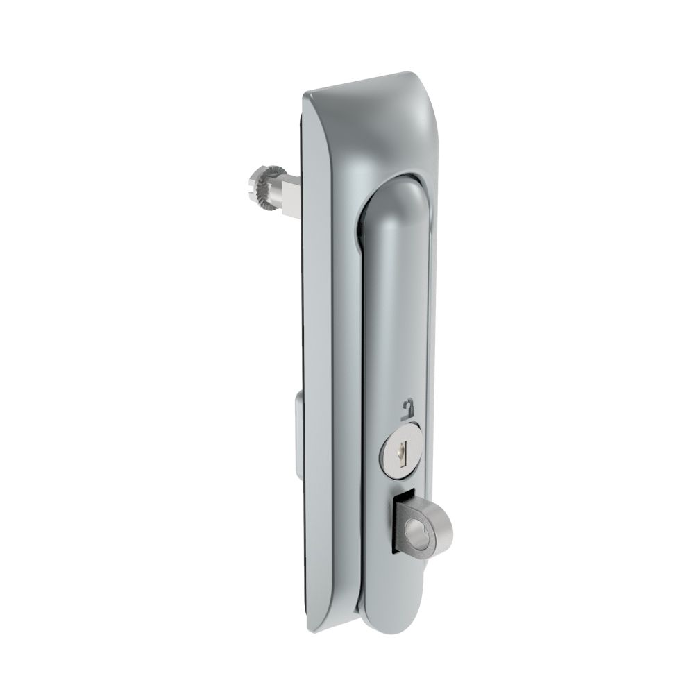 Southco Swinghandle Latch, Medium Size - 125 mm (4.92 in), With Padlock Hasp, Use with Linear Actuator or as Single Point Latch, CH 300 Key, Non-Sealed, Zinc Alloy, Satin Chrome Plated