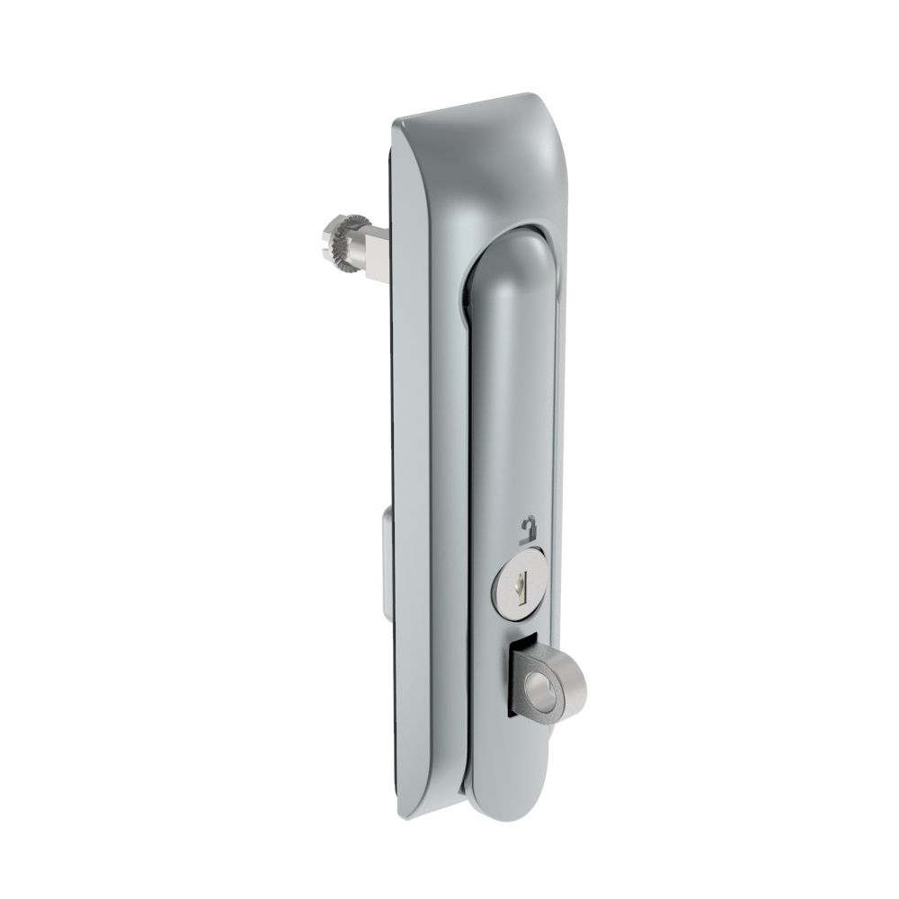 Southco Swinghandle Latch, Medium Size - 125 mm (4.92 in), With Padlock Hasp, Use with Linear Actuator or as Single Point Latch, CH 333 Key, Non-Sealed, Zinc Alloy, Satin Chrome Plated