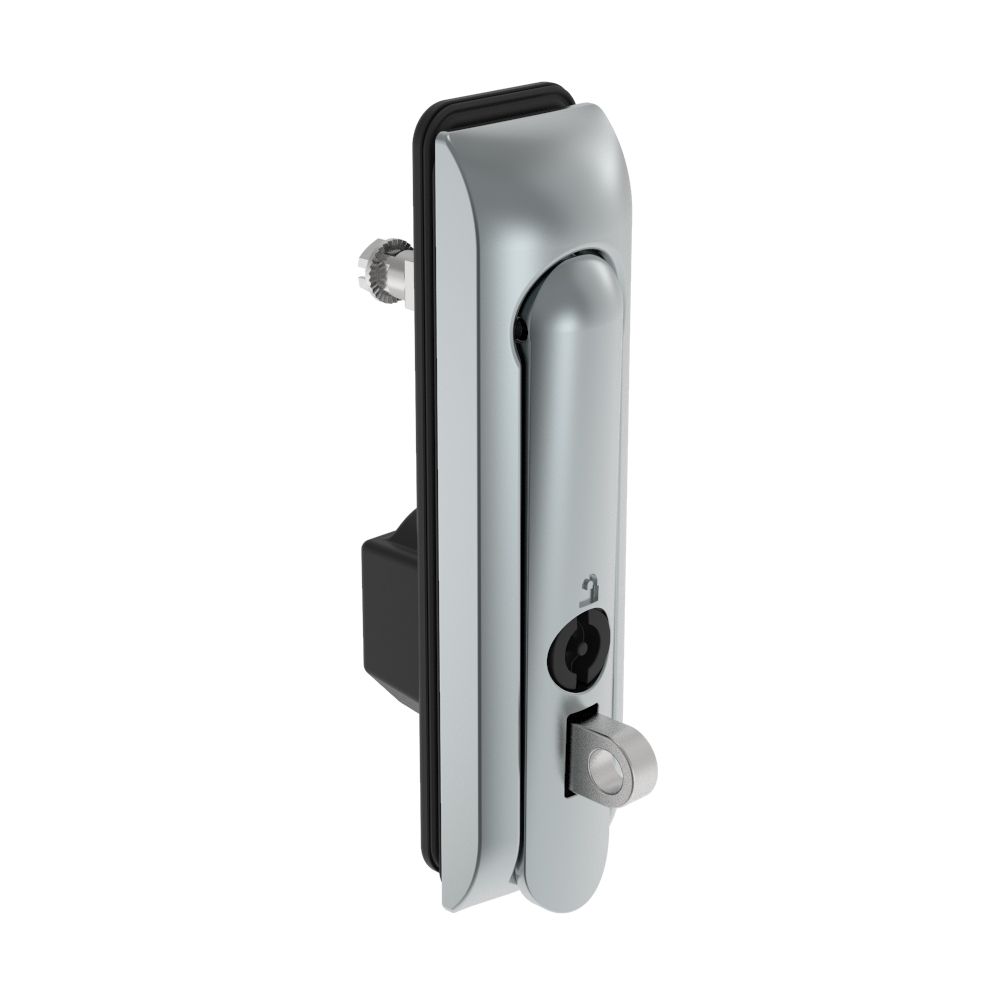 Southco Swinghandle Latch, Medium Size - 125 mm (4.92 in), With Padlock Hasp, Use with Linear Actuator or as Single Point Latch, 3 mm Double Bit, Sealed, Zinc Alloy, Satin Chrome Plated