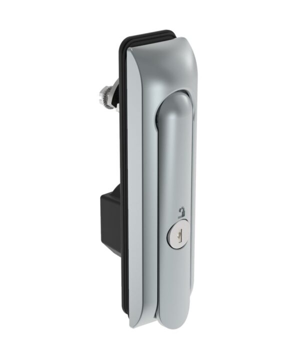 Southco Swinghandle Latch, Medium Size - 125 mm (4.92 in), Without Padlock Hasp, Use with Linear Actuator, CH 300 Key, Sealed, Zinc Alloy, Satin Chrome Plated