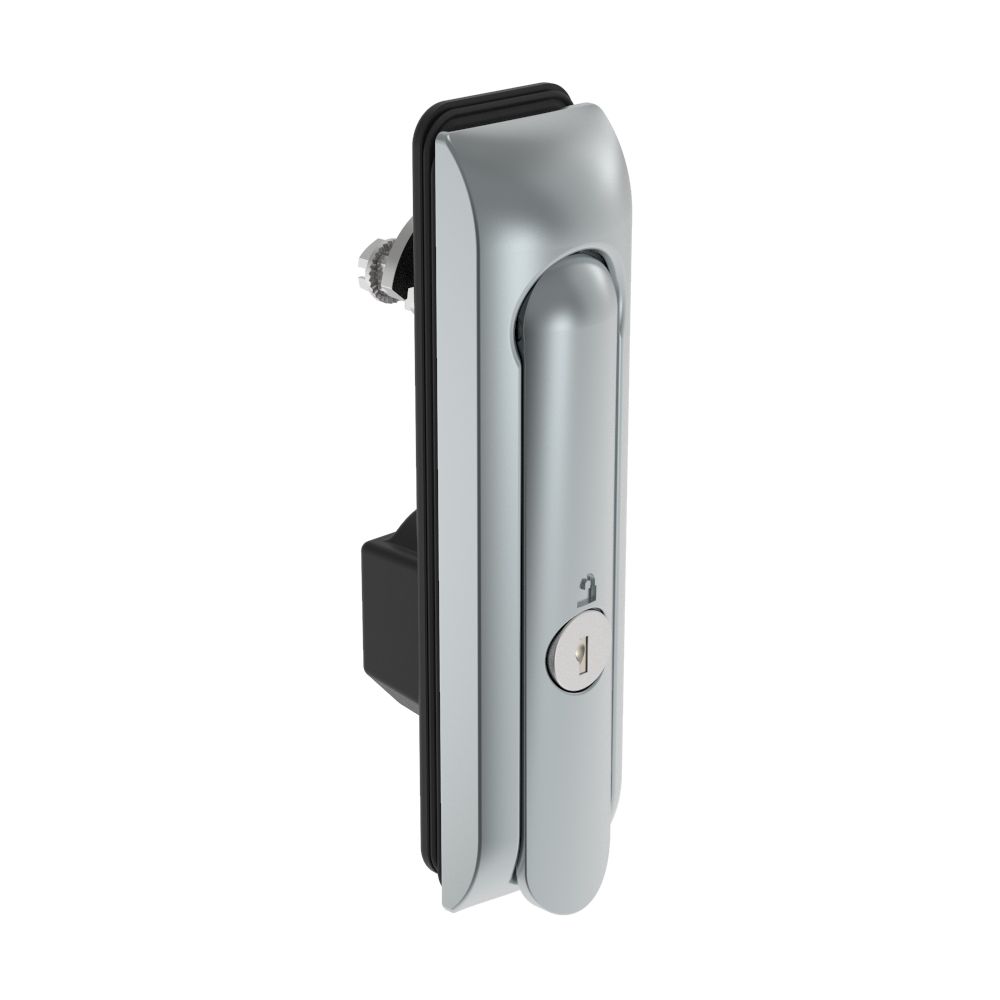 Southco Swinghandle Latch, Medium Size - 125 mm (4.92 in), Without Padlock Hasp, Use with Linear Actuator, CH 300 Key, Sealed, Zinc Alloy, Satin Chrome Plated