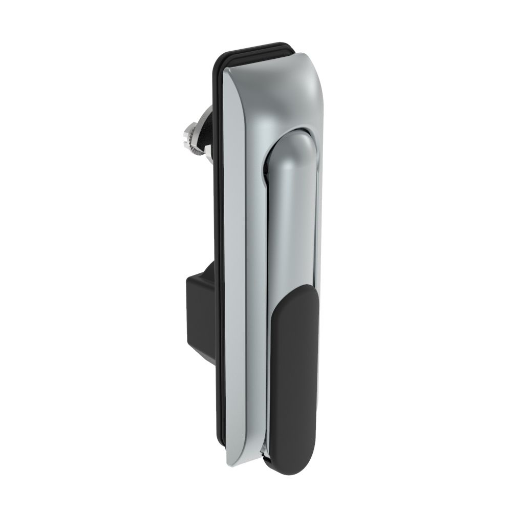 Southco Swinghandle Latch, Medium Size - 125 mm (4.92 in), Without Padlock Hasp, Use with Linear Actuator, CH 300 Key DIN, Sealed, Zinc Alloy, Satin Chrome Plated