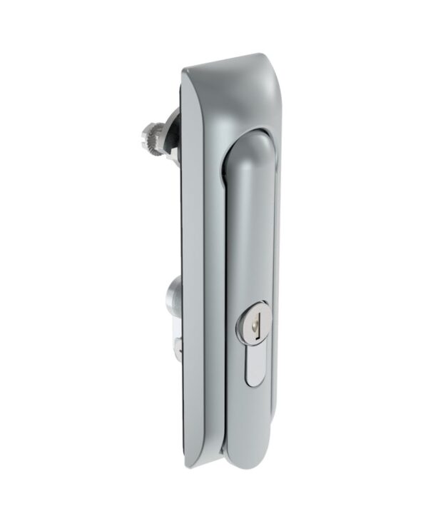 Southco Swinghandle Latch, Without Padlock Hasp, Use with Linear Actuator, CH 333 Key DIN, Non-Sealed, Zinc Alloy, Satin Chrome Plated