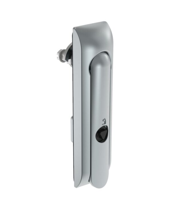 Southco Swinghandle Latch, Without Padlock Hasp, Use with Linear Actuator, 8 mm Triangle, Non-Sealed, Zinc Alloy, Satin Chrome Plated