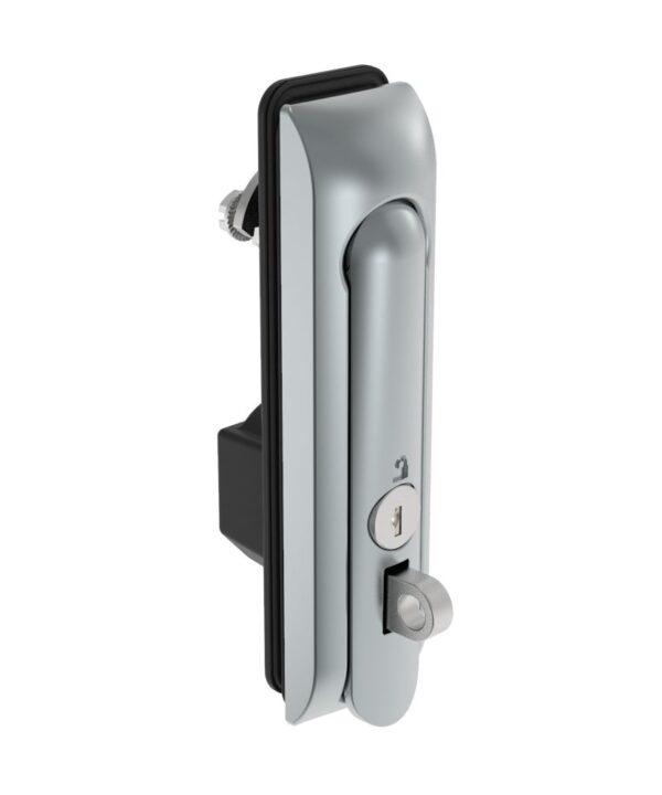 Southco Swinghandle Latch, Medium Size - 125 mm (4.92 in), With Padlock Hasp, Use with Linear Actuator or as Single Point Latch, CH 300 Key, Sealed, Zinc Alloy, Satin Chrome Plated