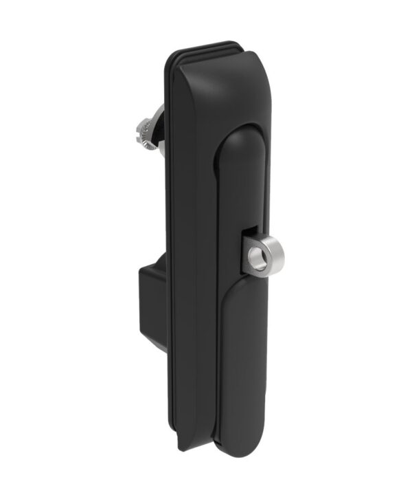 Southco Swinghandle Latch, Medium Size - 125 mm (4.92 in), With Padlock Hasp, Use with Linear Actuator or as Single Point Latch, CH 300 Key DIN, Sealed, Zinc Alloy, Powder Coated, Black