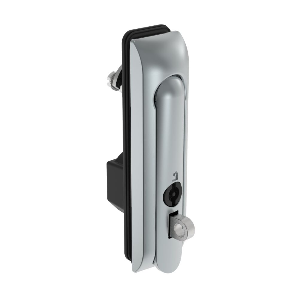 Southco Swinghandle Latch, Medium Size - 125 mm (4.92 in), With Padlock Hasp, Use with Linear Actuator or as Single Point Latch, 3 mm Double Bit, Sealed, Zinc Alloy, Satin Chrome Plated