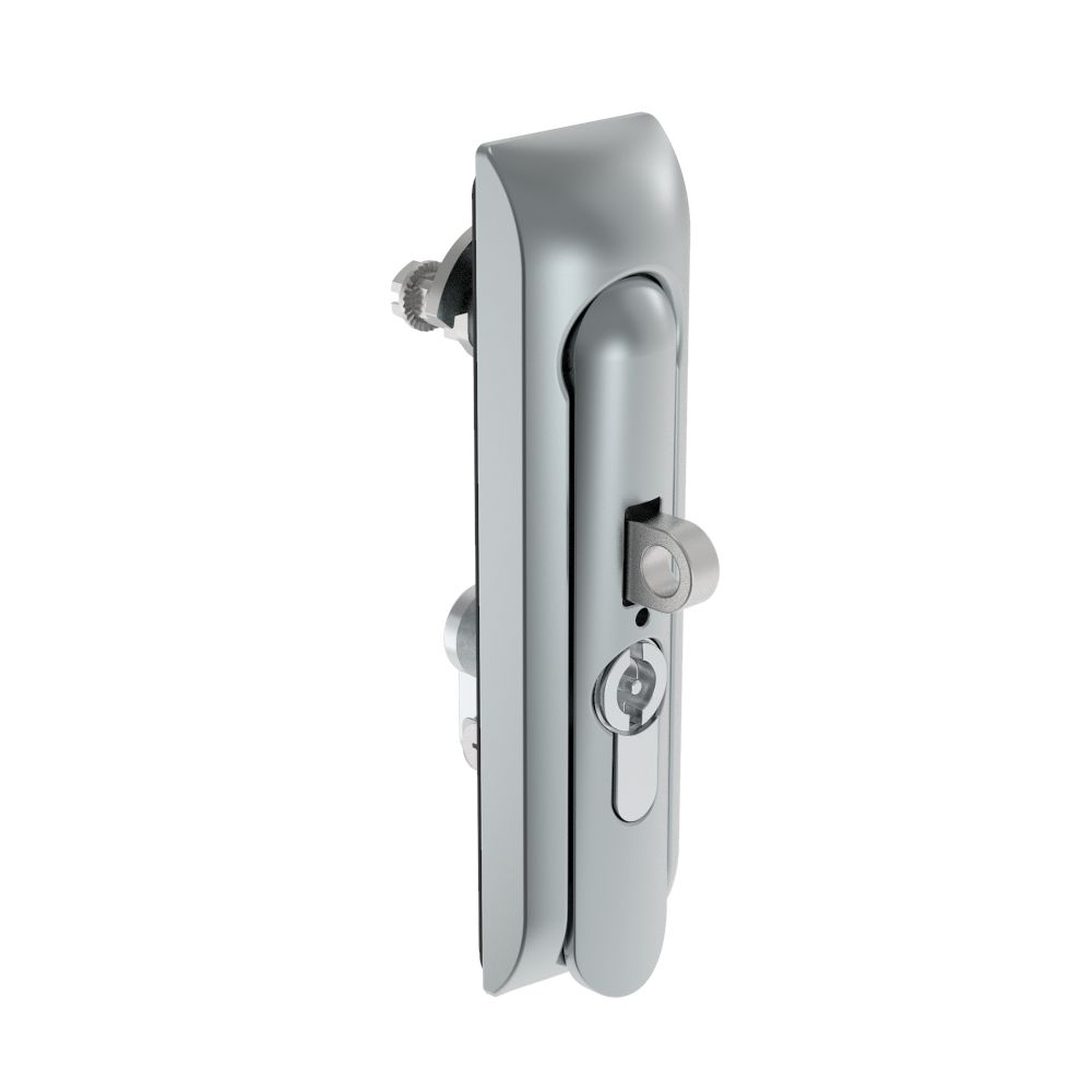 Southco Swinghandle Latch, Medium Size - 125 mm (4.92 in), With Padlock Hasp, Use with Linear Actuator or as Single Point Latch, 3 mm Double Bit DIN, Non-Sealed, Zinc Alloy, Satin Chrome Plated
