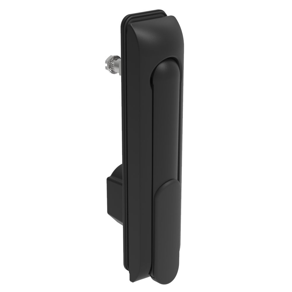 Southco Swinghandle Latch, Large Size - 150 mm (5.9 in), Without Padlock Hasp, Use with Linear Actuator, CH 333 Key DIN, Sealed, Zinc Alloy, Powder Coated, Black