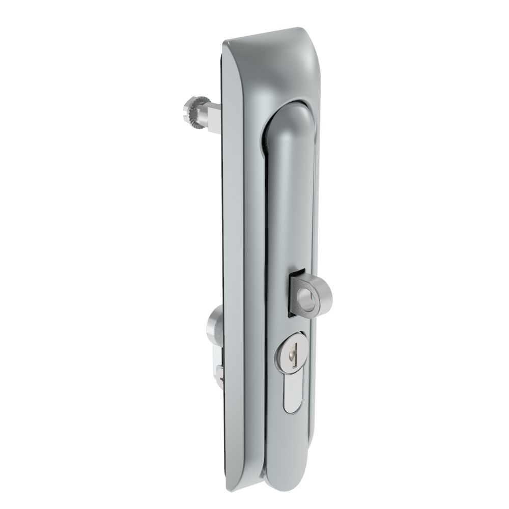 Southco Swinghandle Latch, Large Size - 150 mm (5.9 in), With Padlock Hasp, Use with Linear Actuator or as Single Point Latch, CH 751 Key DIN, Non-Sealed, Zinc Alloy, Satin Chrome Plated