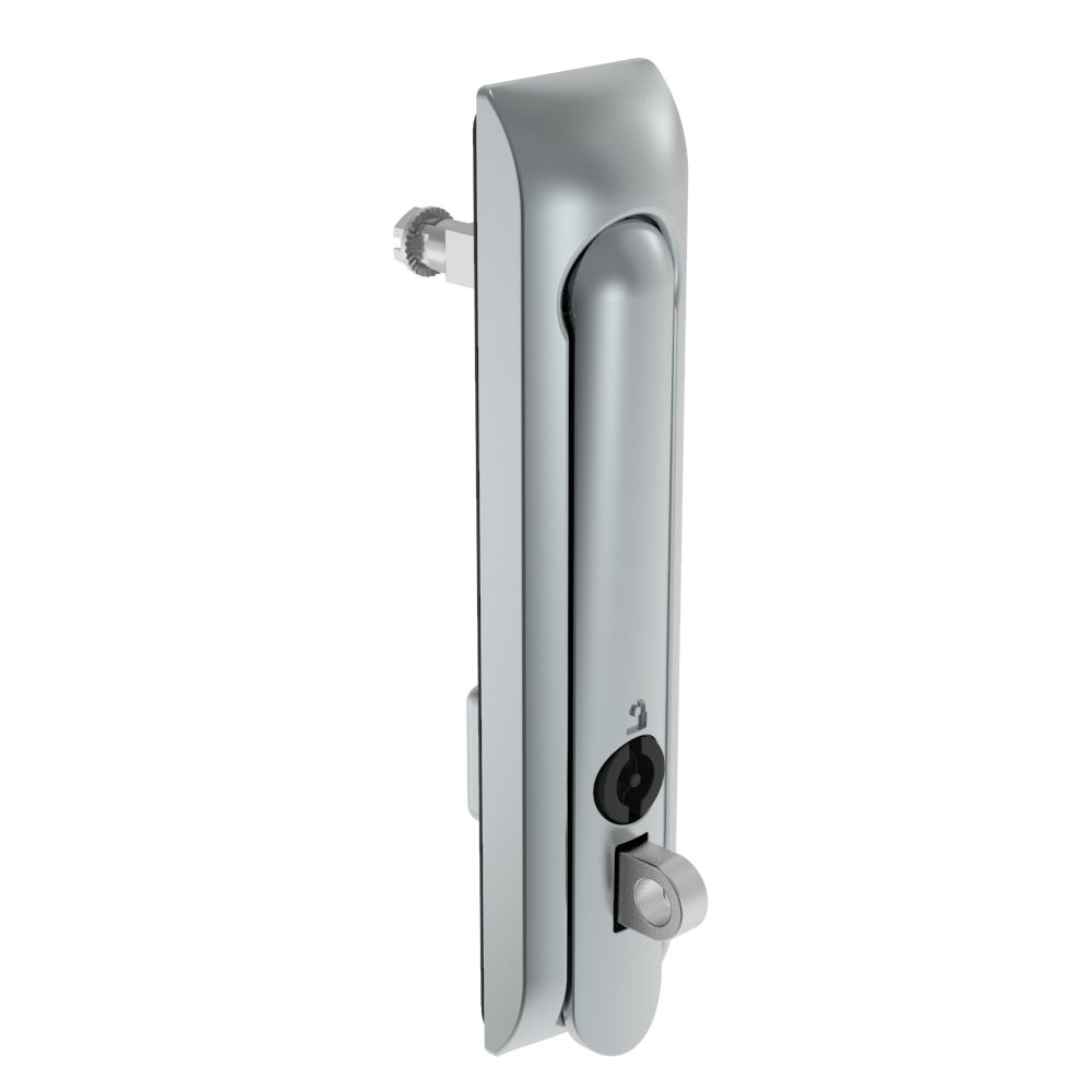 Southco Swinghandle Latch, Large Size - 150 mm (5.9 in), With Padlock Hasp, Use with Linear Actuator or as Single Point Latch, 3 mm Double Bit, Non-Sealed, Zinc Alloy, Satin Chrome Plated
