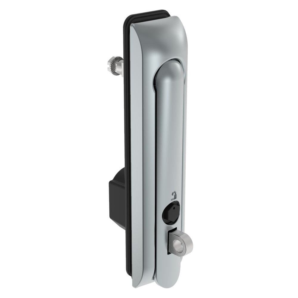 Southco Swinghandle Latch, Large Size - 150 mm (5.9 in), With Padlock Hasp, Use with Linear Actuator or as Single Point Latch, Bellcore 216 Key, Sealed, Zinc Alloy, Satin Chrome Plated
