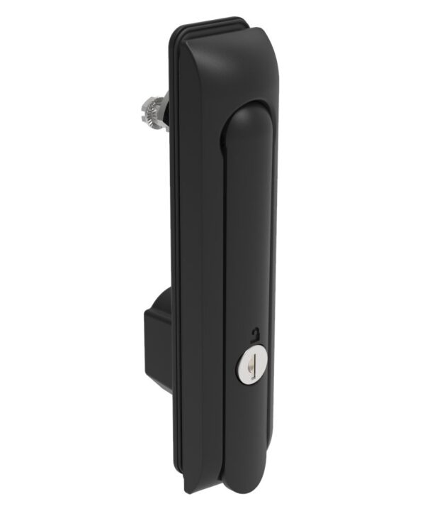 Southco Swinghandle Latch, Large Size - 150 mm (5.9 in), Without Padlock Hasp, Use with Linear Actuator, CH 751 Key (2 Keys Included), Sealed, Zinc Alloy, Powder Coated, Black