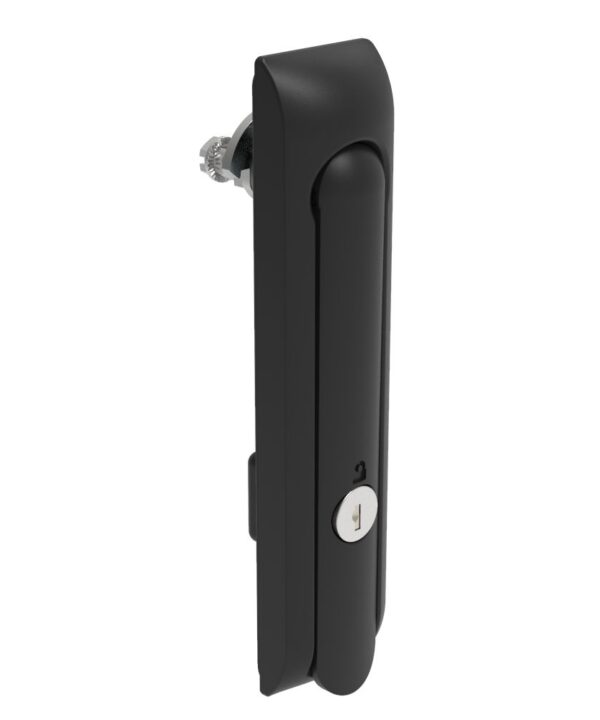 Southco Swinghandle Latch, Large Size - 150 mm (5.9 in), Without Padlock Hasp, Use with Linear Actuator, CH 300 Key, Non-Sealed, Zinc Alloy, Powder Coated, Black